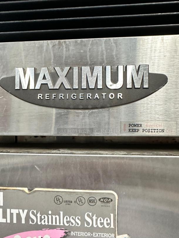 Turbo Air 2-Door Commercial Refrigerator, Model MSR-49NM. Stainless steel, excellent condition, UL listed, fully tested.
