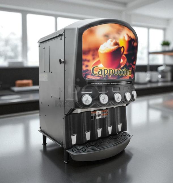 Grindmaster Coffee Brewer, Model P106W, excellent condition, four cup dispensers, cappuccino display, fully tested and working.