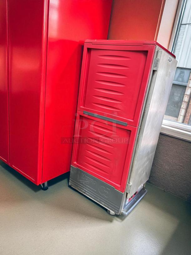 Metro Heated Holding Cabinet, Model C539-HFS-U, excellent condition, red doors, fully tested and working.