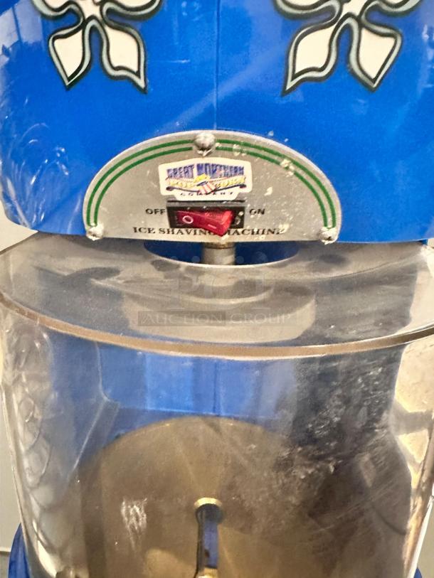 Great Northern Polar Pal Ice Shaving Machine, excellent condition, blue design, labeled "Ice Shaving Machine", fully tested and working.