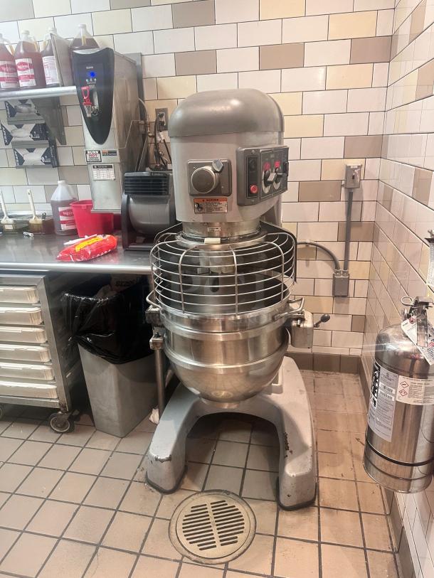 Hobart Legacy+ HL662-1STD planetary mixer in excellent condition, stainless steel bowl, control panel, tested and working.