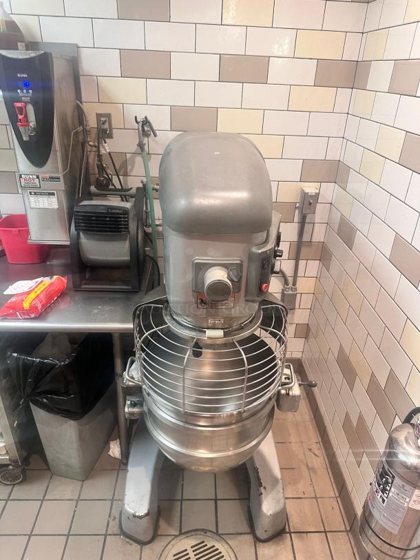 Hobart Legacy+ HL662-1STD planetary mixer in excellent condition, tested and working. Features durable metal build and safety guard.