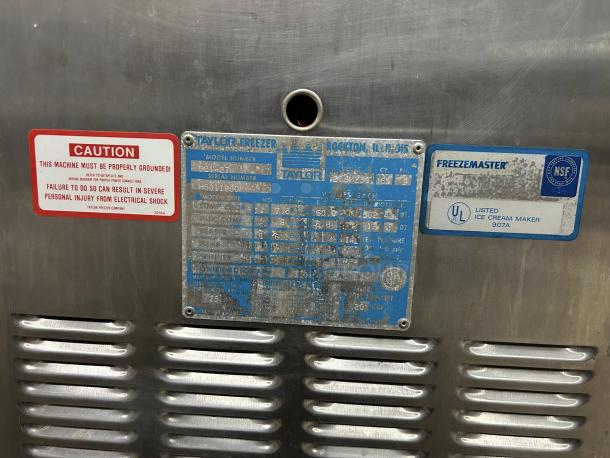 Taylor Y339-27 soft serve ice cream machine, 208/230V, "Can't Test AS IS" condition. Visible caution and model labels.