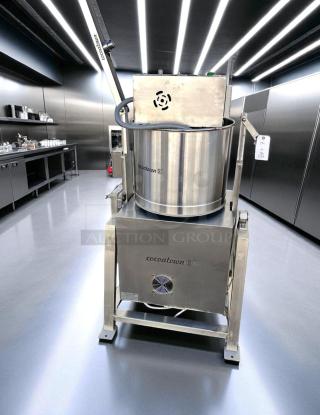 CocoaTown ECGC-65A-AV commercial cacao grinder in superb condition, 220V, 3-phase, fully tested, stainless steel finish.