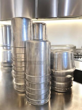 Commercial Quality stainless steel mixing bowls, various sizes, nesting/stackable, excellent condition, ready for use.