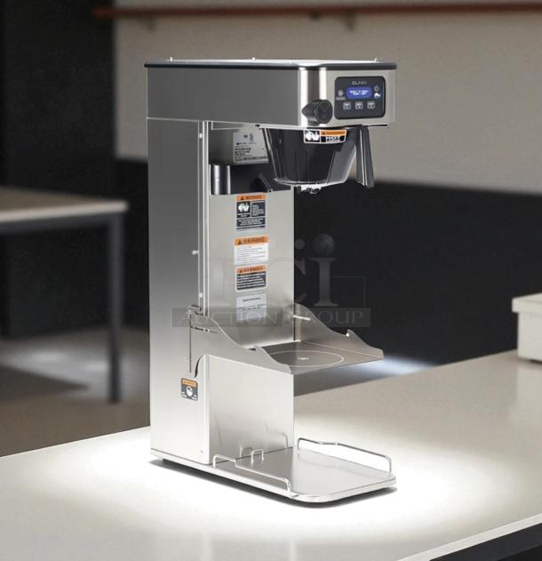 Bunn ICB Twin Infusion Series coffee brewer, excellent condition, fully operational, stainless steel, visible control panel.