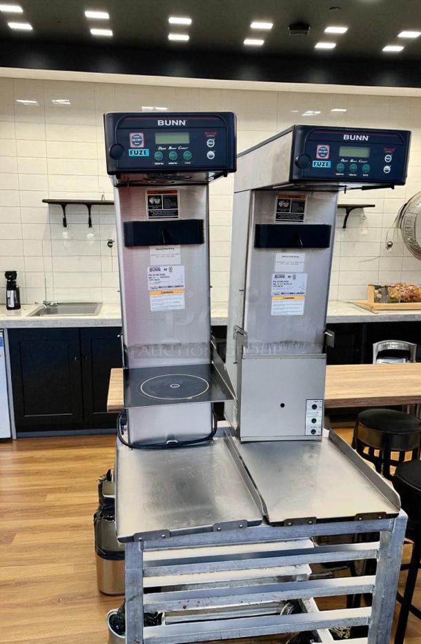 Bunn Infusion Series ICB Twin Coffee Brewer in excellent condition, fully operational, control panels visible, stainless steel finish.