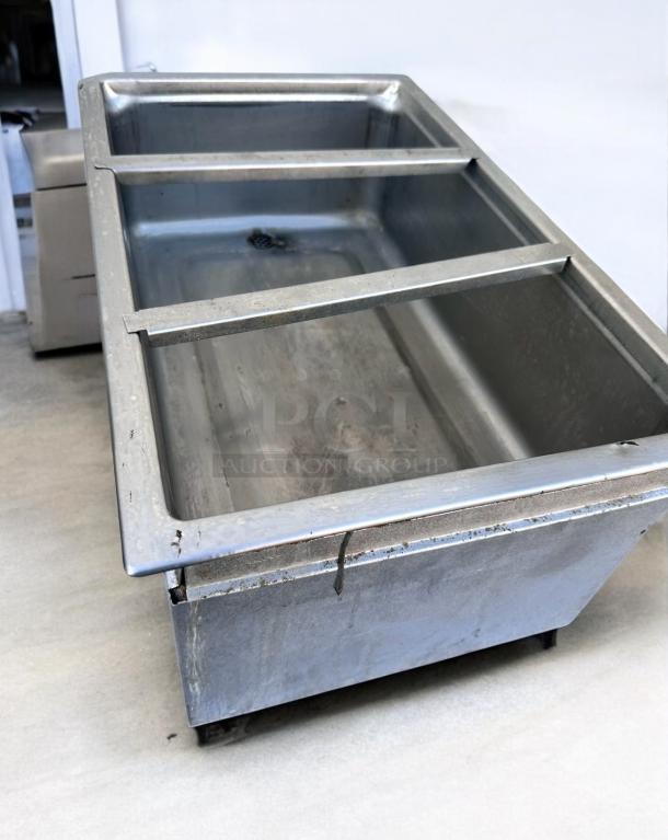 Unbranded stainless steel drop-in food warmer in excellent condition; fully operational, tested, commercial-grade.