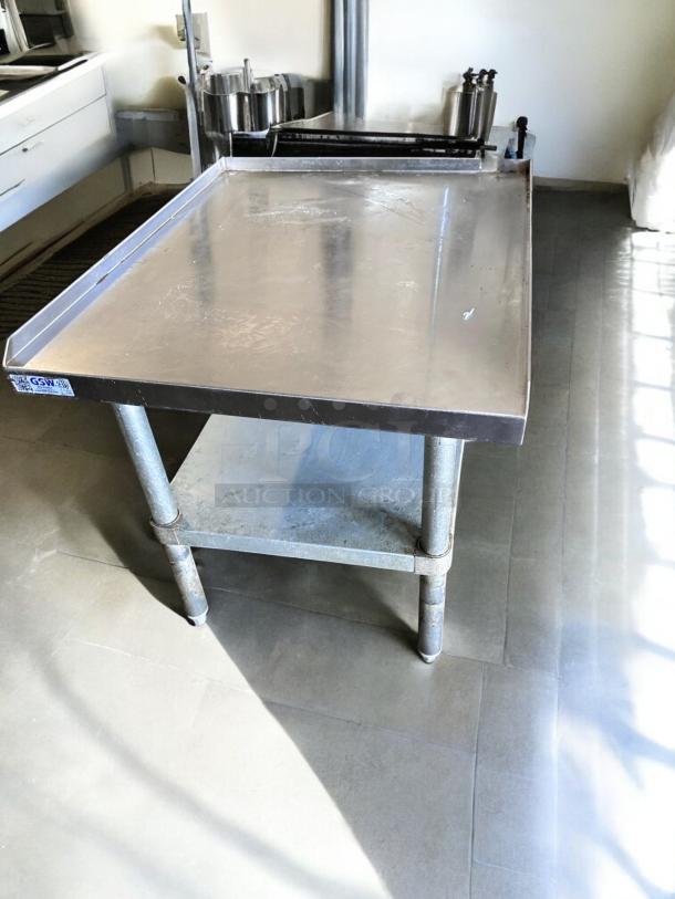 GSW Stainless Steel Work Table, Model ES-S3024, 30" x 24", excellent condition with undershelf, branded tag visible.