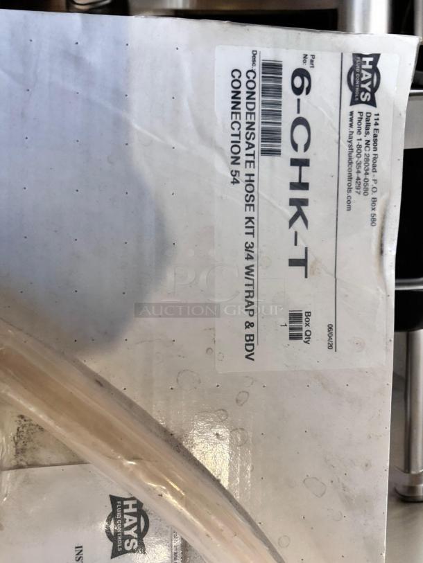Brand New Hays Fluid Controls 6-CHK-T Condensate Hose Kit, 3/4" with Trap & BDV Connection, complete in box.