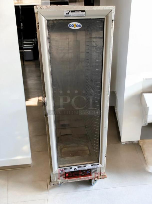 Excellent condition Cozoc heated holding cabinet, Model HPC7008. Fully tested and operational. Visible Cozoc logo and labels.