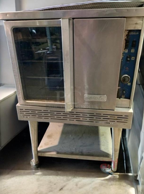 Blodgett double-deck convection oven, excellent condition, stainless steel, fully tested, operational, commercial use.