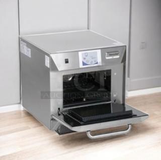 Brand new Merrychef eikon e4 high-speed oven, stainless steel finish, fully tested, operational, with digital display.