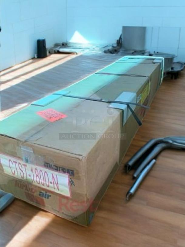 Brand new Atosa refrigerated salad prep table, model CTST-1800-N, in original packaging. Fully operational, ready to use.