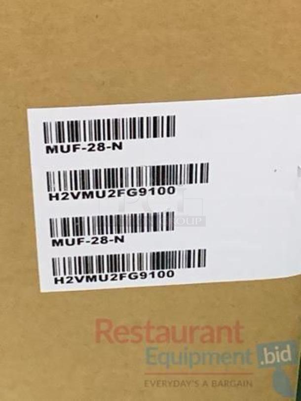 True Undercounter Freezer, Model MUF-28-N, excellent condition, fully tested. Labels show model and serial number details.
