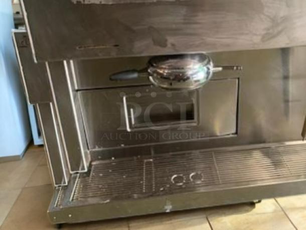 Commercial-grade automatic pita/flatbread maker, stainless steel, excellent condition, fully tested, electric-powered.