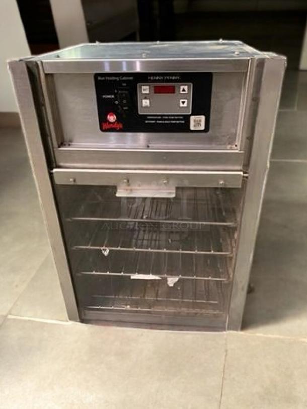 Henny Penny BW-100 Bun Warmer in excellent condition, stainless steel, 120V, fully tested, front control panel visible.