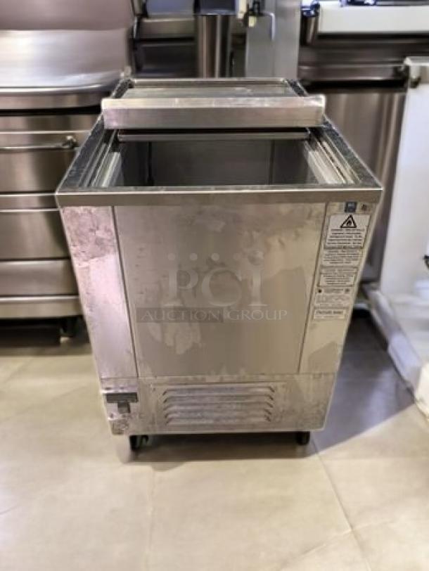 HSK International refrigerated undercounter freezer, stainless steel, digital controls, 115V, excellent condition, fully tested.