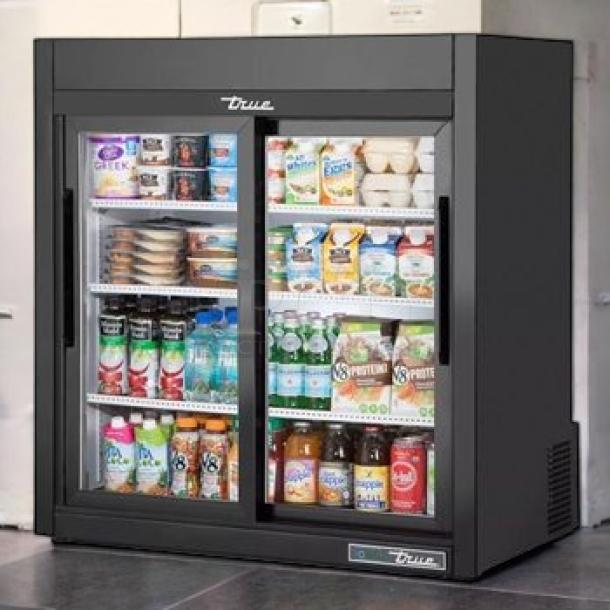 Brand New True GDM-HC Double Glass Door Merchandiser Refrigerator, factory sealed in crate, by True Manufacturing.
