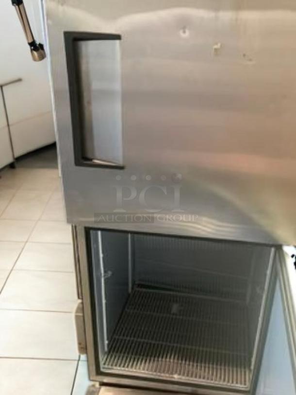 True T-23-2-HC two-door reach-in refrigerator, 23 cu. ft., excellent condition, 115V, stainless steel exterior, fully tested.