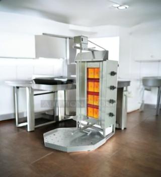 AXIS Gas Doner Grill Machine, Model AX-VB3 in excellent condition, fully tested, operational; features vibrant red heating elements.