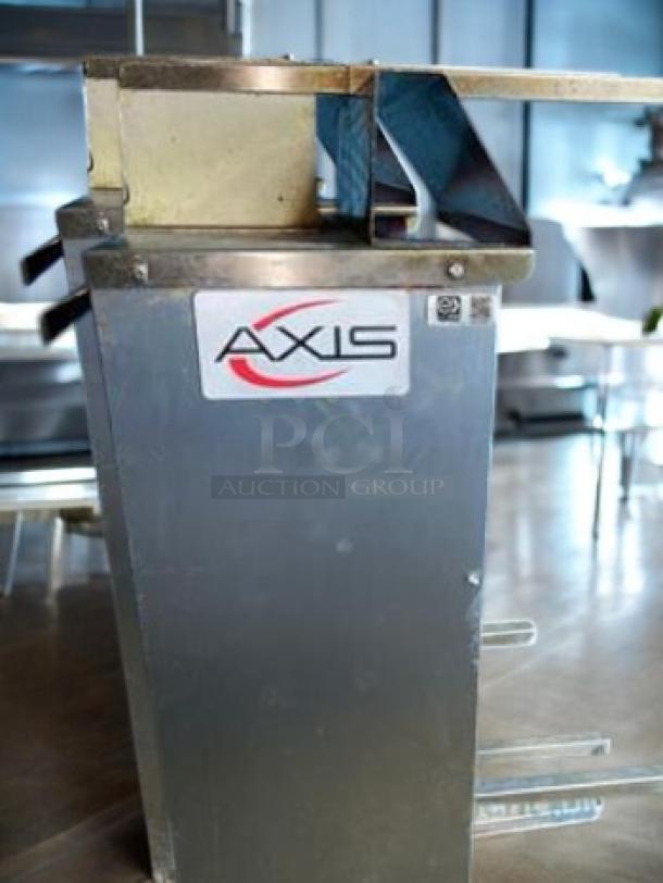 AXIS Gas Doner Grill Machine, Model AX-VB3, in excellent condition. Features sturdy stainless steel build and visible branding.