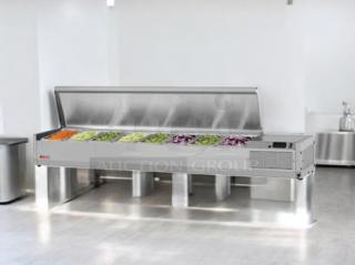 Brand new Atosa Refrigerated Prep Rail, model CTST-1800-N, factory sealed; features stainless steel finish, spacious countertop.