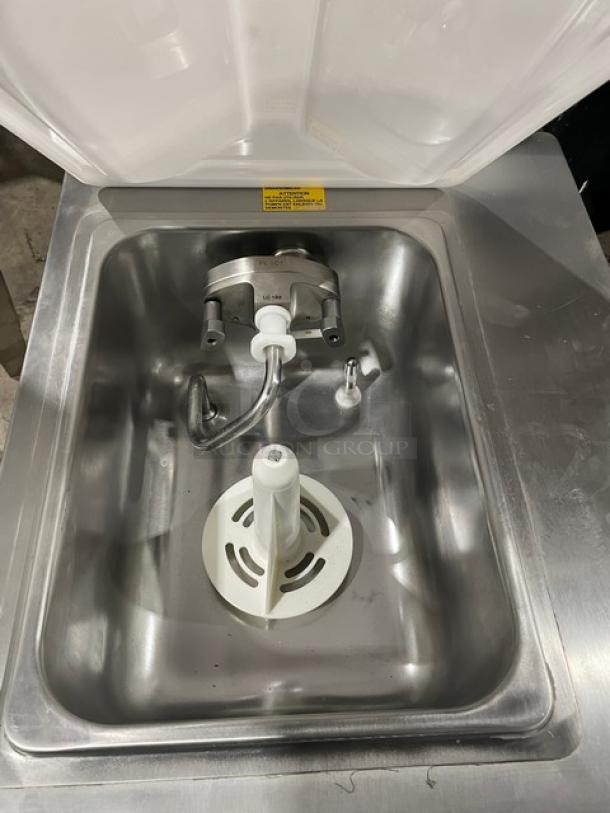 Carpigiani 191 SP/US/E P stainless steel soft serve machine, single flavor, with frozen beverage mixer, on legs, 208-230V, 3 Phase.