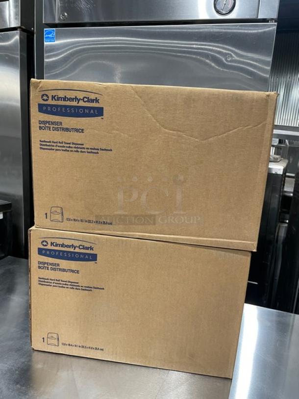 Kimberly Clark Professional Sanitouch Hard-Roll Paper Towel Dispenser Model 09996, brand new in unopened boxes.