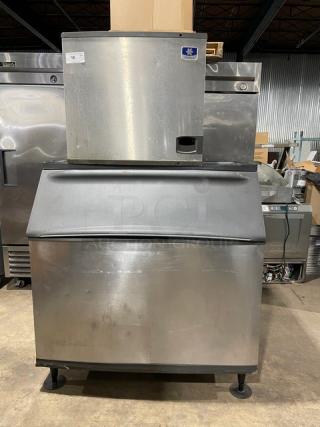 Manitowoc Commercial Stainless Steel Electric Powered Ice Making Machine Head/Storage Bin Combo! Model: ID0892N-261 SN:1101044124! 208-230V 1 Phase! On Legs! - Item #1206527