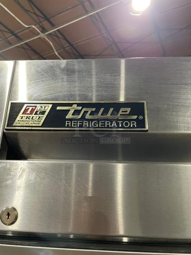 True T-23 stainless steel reach-in refrigerator, Energy Star certified, single door, includes poly coated rack, on casters.