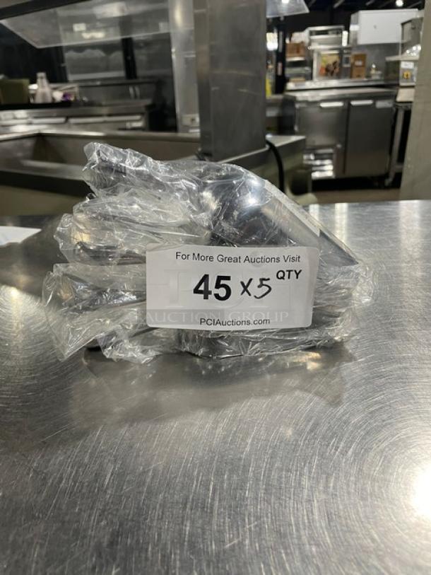 New commercial cast aluminum handheld scoops, model ASC-05. 5 oz capacity each, packaged in bulk. Unused, mint condition.