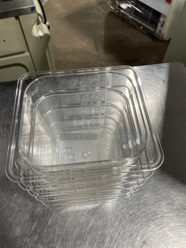 Cambro Camwear Series 1/6 Size Food Pans, Clear Polycarbonate, 6" Deep, Model 66CW135, New, 6 per Case.