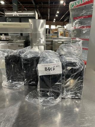 Jofel Commercial Black Napkin Dispensers, new, tall-fold design, on legs, in packaging. Quantity: 6 pieces.