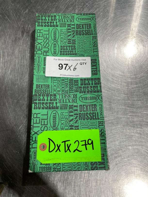 Dexter Russell SofGrip Heading Knife Model SG114H, new in box, features black grip handle, high-carbon stainless steel.
