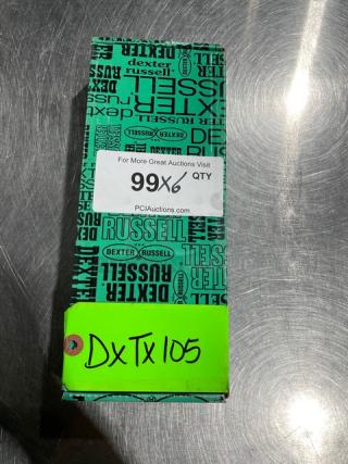 Brand new Dexter Russell Sani-Safe ST1315 boning knife box, black grip, model ST131-5 label, auction tag DXT105.