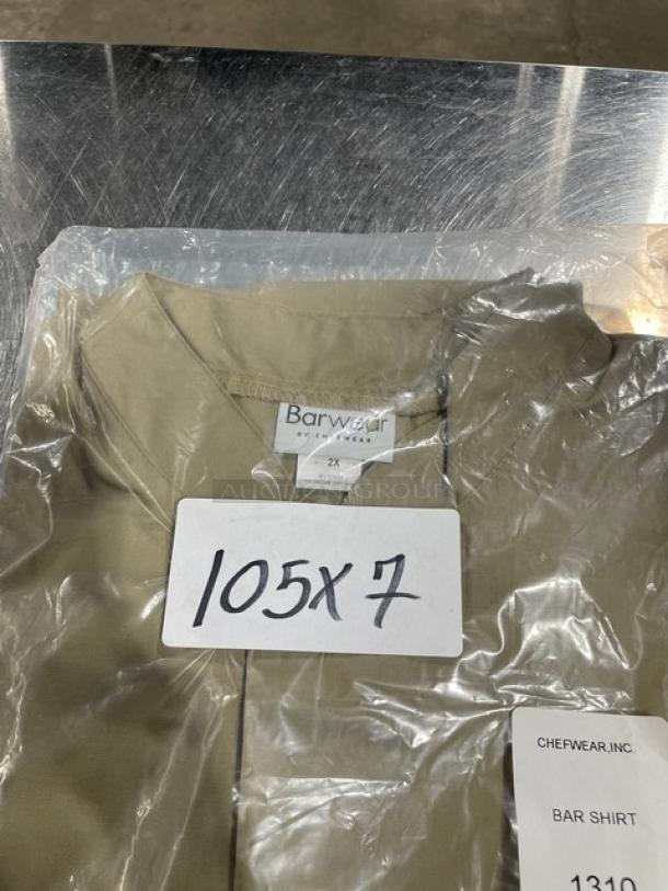 Brand new Chefwear Barwear Collection 2X-size bar shirt, Model 1310, in packaging with tags.