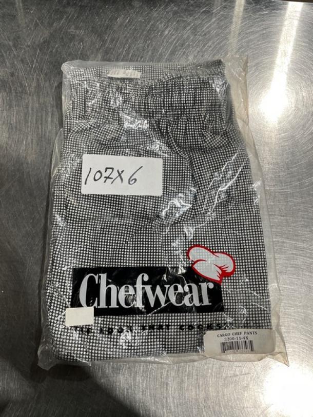Brand new Chefwear Cargo Chef Pants, model 3200-11-4X, sealed in packaging. Visible label and size markings.