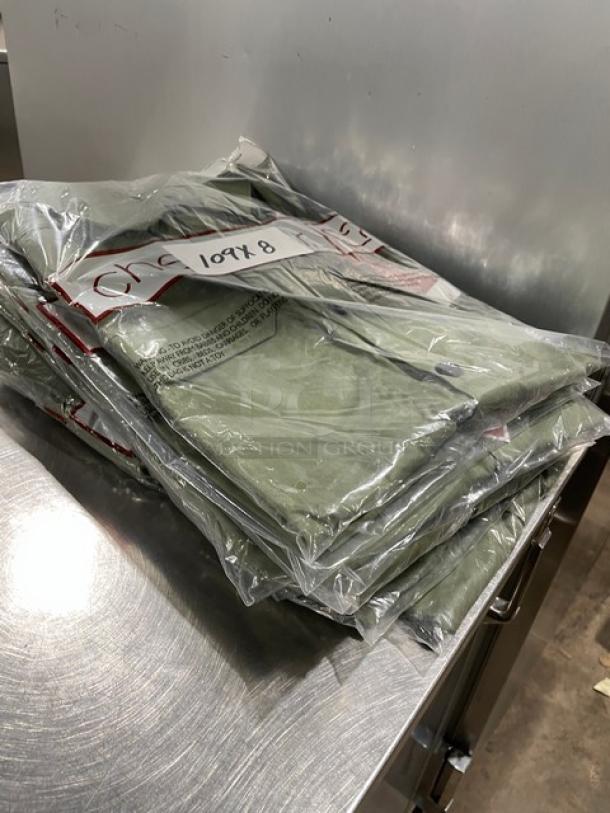 Brand new Chefwear CW214 green medium-size chef shirts, in packaging. Commercial quality, 6 shirts available.