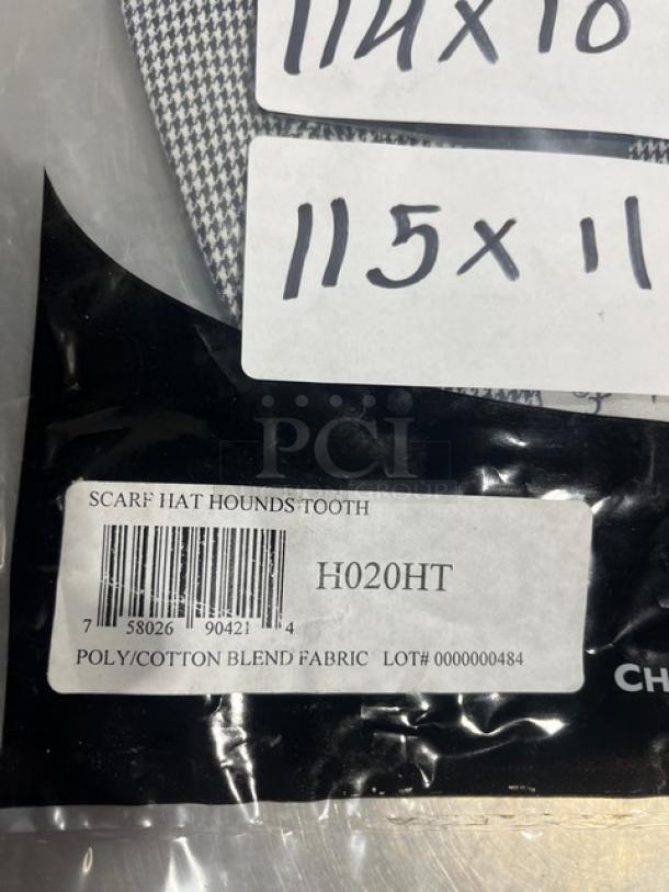 Chef Revival Houndstooth Headwrap, Model H020HT, Poly/Cotton Blend, New in Package, Lot# 0000000484.