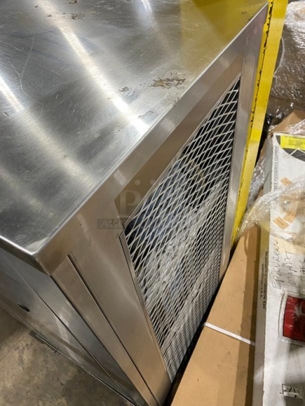Emery Thompson 20NW stainless steel batch freezer, electric powered, 220V 3 phase, minor surface wear, SN: 29377.