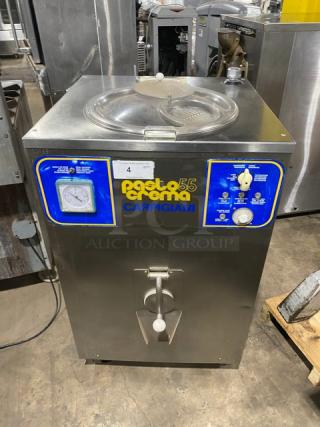 Carpigiani PASTOCREMA55 cream cooker/pasteurizer, 220V 3-phase, stainless steel, electric, on casters, SN: 387735.