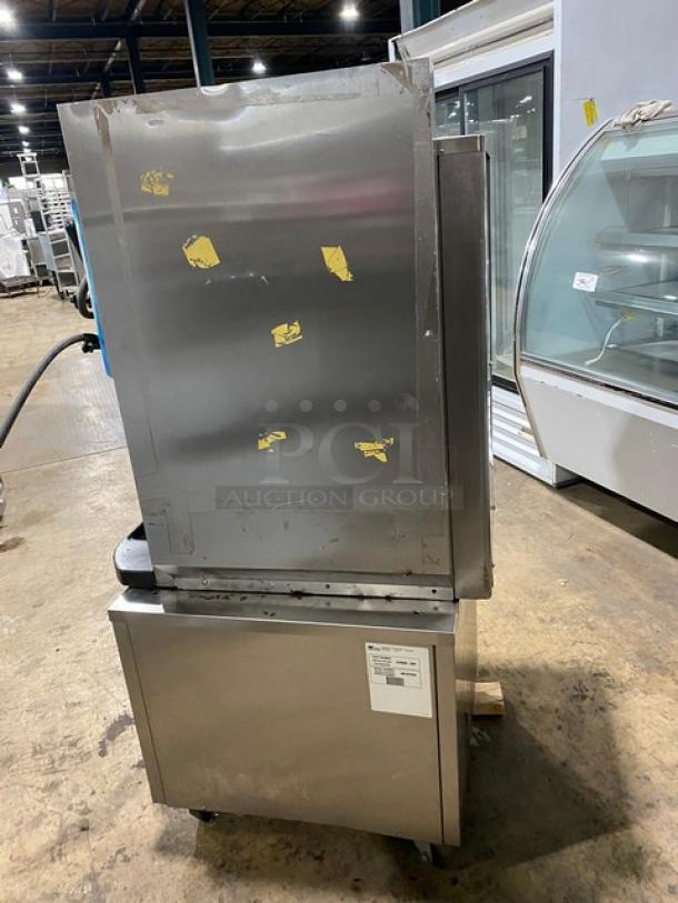 Taylor C70733 stainless steel electric countertop single flavor soft serve machine, visible scuffs and residue marks, 208-230V, 3 phase.