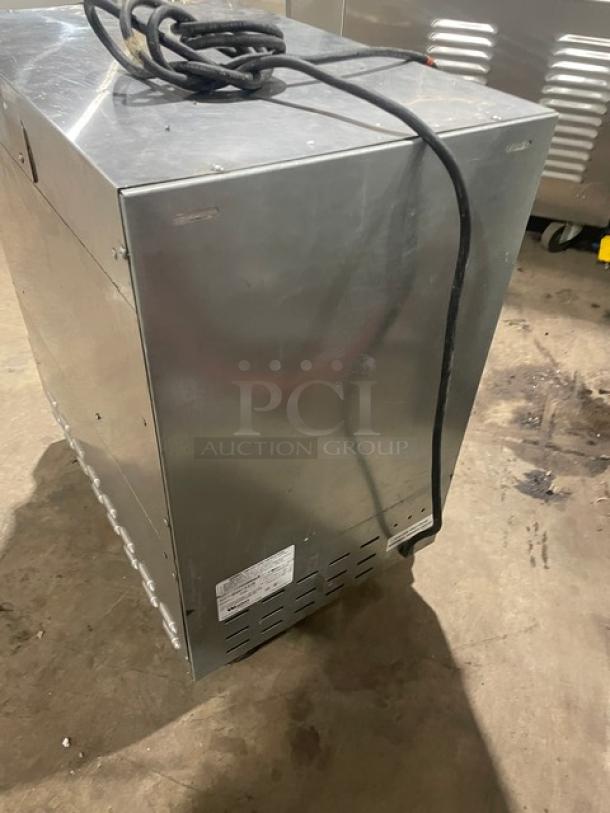 Winston CVap Series stainless steel 2-drawer warming cabinet, electric, 2020 model, SN: 20200115-0139, on casters.