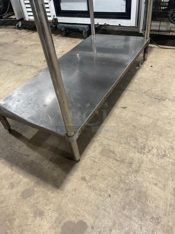 Sapphire commercial stainless steel undershelf worktop table on legs, durable, industrial-grade, good condition.