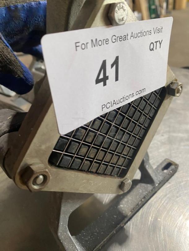 Nemco commercial heavy-duty manual countertop potato cutter with stainless steel blade. Auction tag marked "41."