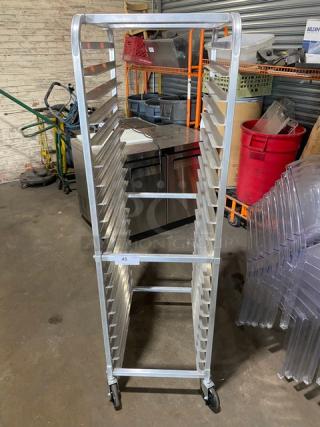 Winco Commercial Aluminum 20-Pan End-Load Sheet Pan Holding/Transport Rack! Model: ALRK-20! On Casters! - Item #1207478