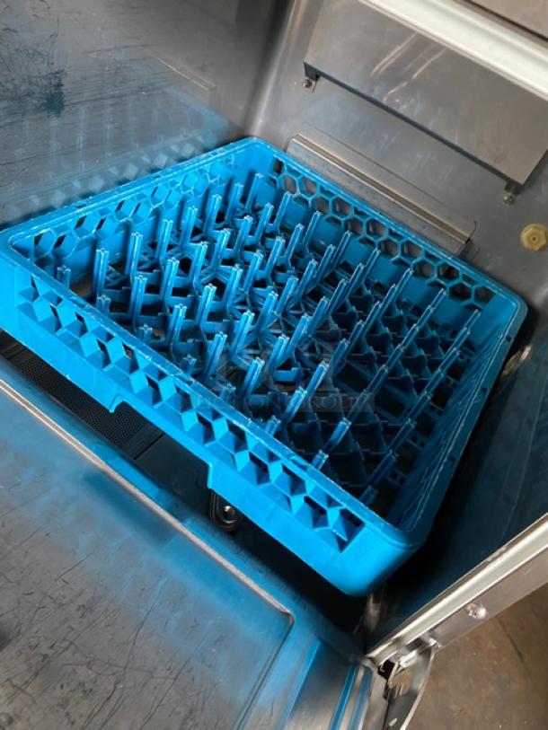 Hobart LXER Advansys LXe Series dishwasher with full-size peg rack, stainless steel, high-temperature, commercial grade.