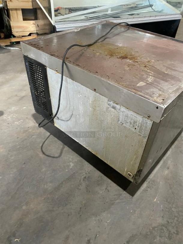Commercial stainless steel 2 drawer refrigerated chef base, Model CB36, 115V, on casters, used condition.