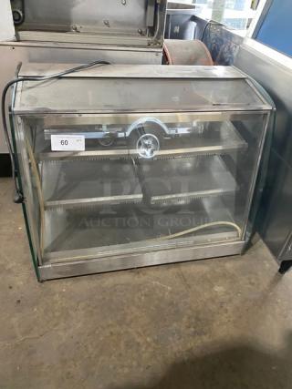 Vendo Commercial Stainless Steel Electric Powered Countertop Multi-Level Heated Hot Food Merchandiser Display Case! With Rear Double Glass Sliding Doors! 115V 1 Phase! - Item #1207502